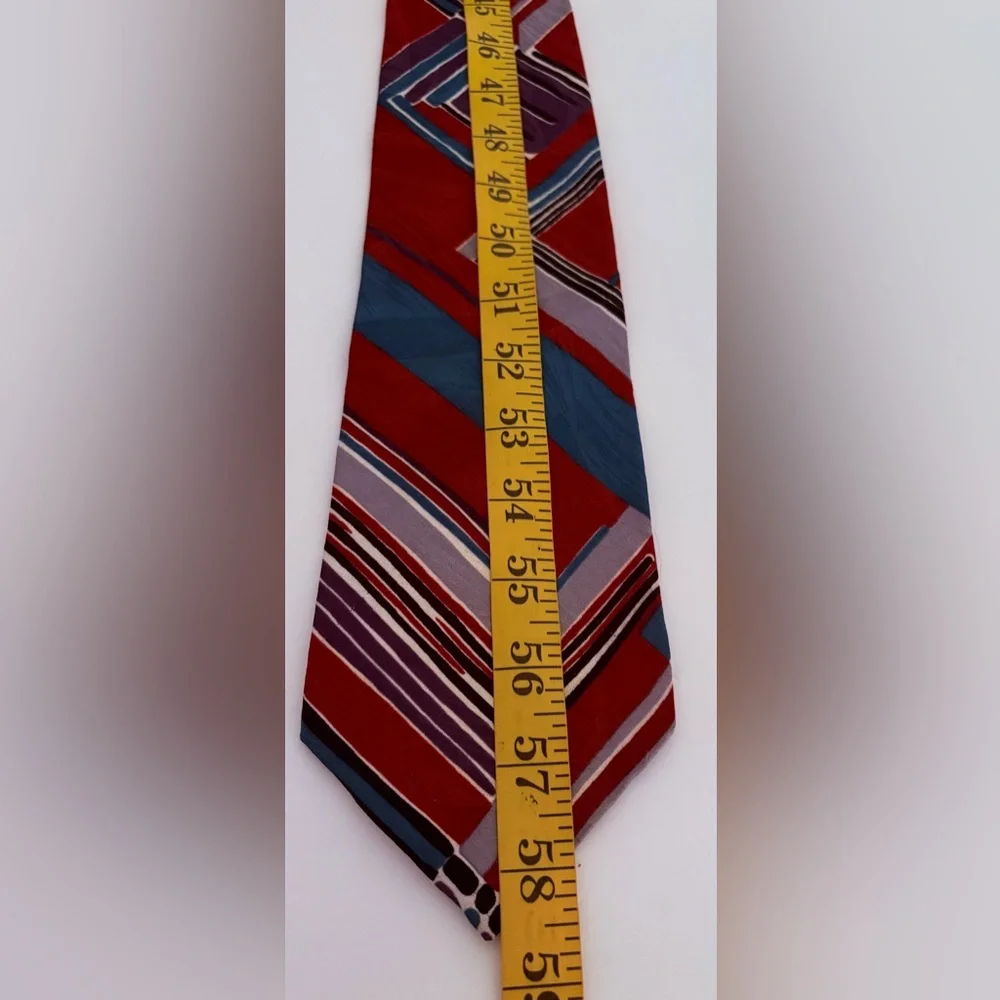 J.T. Beckett Multicolor Geometric Pattern Men’s 100% Imported Silk NeckTie